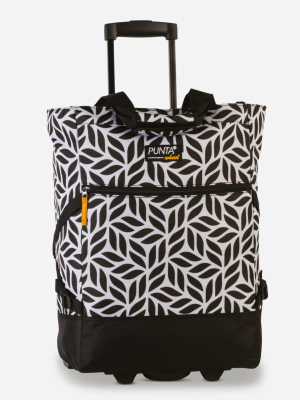Punta Wheel Print - leaves black white